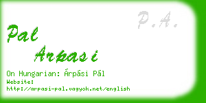 pal arpasi business card